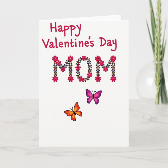 Valentines Day Mom Flower Card (Front)