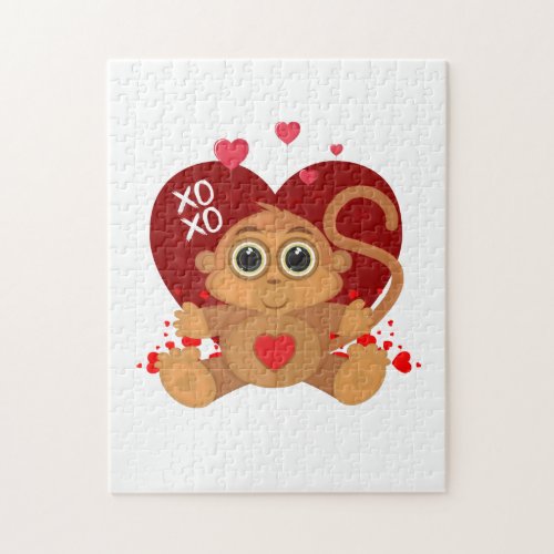 Valentines Day Monkey Jigsaw Puzzle