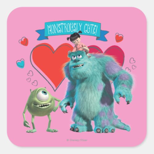 Valentines Day _ Monsters Inc Square Sticker