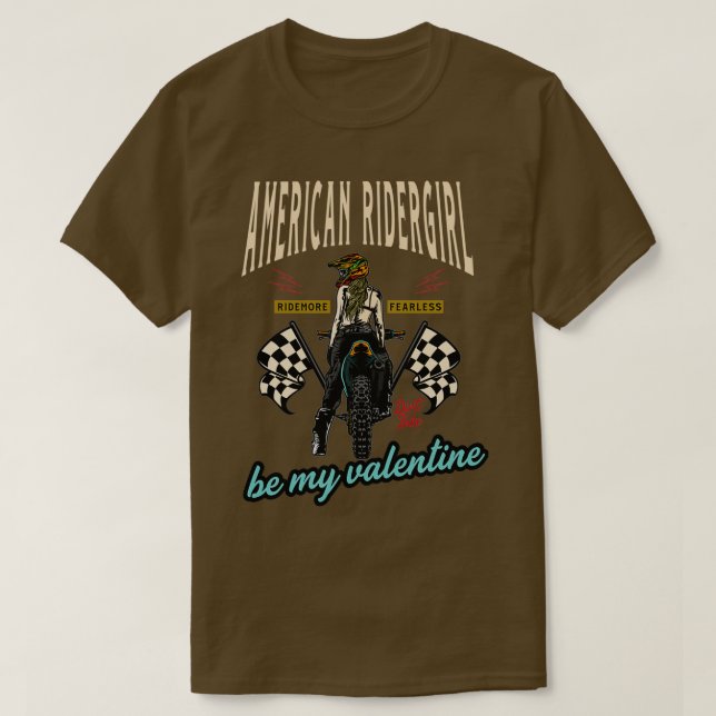 Valentines Day Motorcycle  T-Shirt (Design Front)