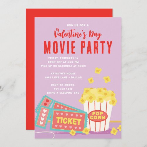Valentines Day Movie Party Invitation