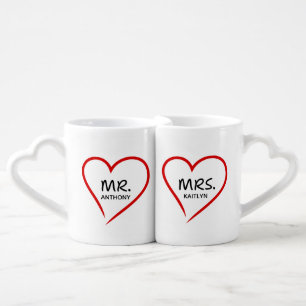 Valentines day mugs mr and mrs - Custom Photo
