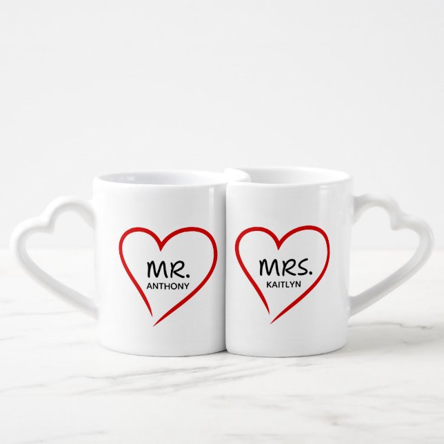 Valentines day mugs mr and mrs - Custom Photo (Front Nesting)
