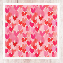 Valentines Day Multi Hearts Pattern Love Napkins
