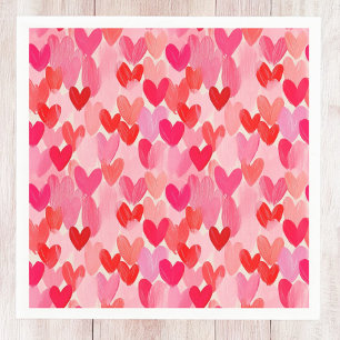 Valentines Day Multi Hearts Pattern Love Napkins