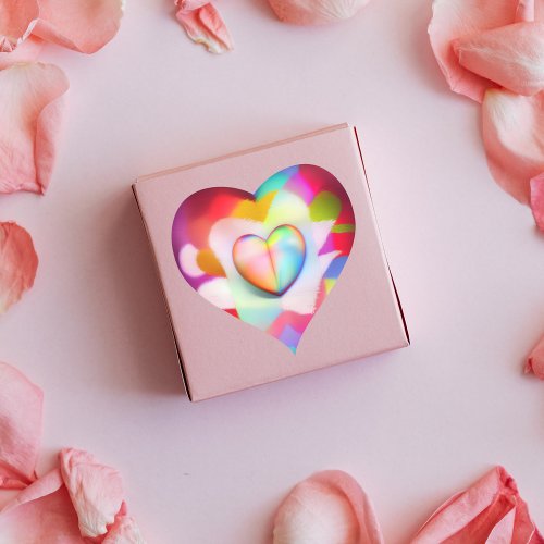 Valentines day multicolored love hearts stickers