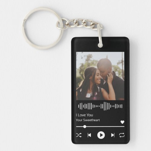 Valentines Day Music Player Couples Romantic Keychain