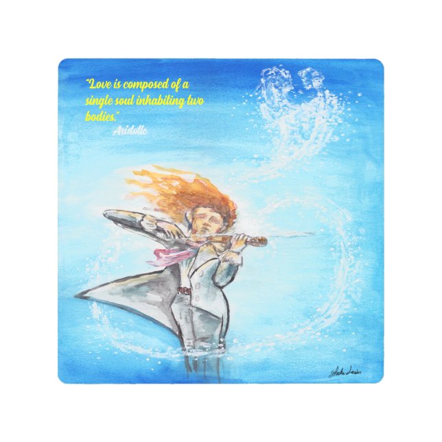 Valentine's Day Music Souls Beautiful Quote  Metal Print (Front)