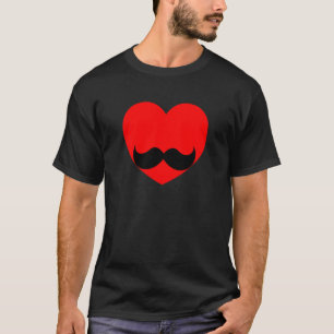 Valentine's Day Mustache Heart Men Boys Pajama T-Shirt