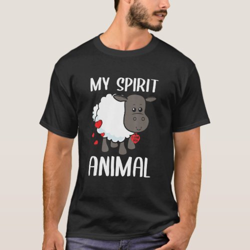 Valentines Day My Spirit Animal Sheep I Love You H T_Shirt