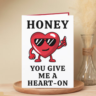 Valentine's Day Naughty Heart Funny Happy Birthday Letterpress Thank You Card