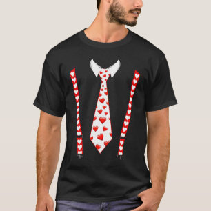 Valentines Day Neck Tie Heart Youth Kids Boys Men  T-Shirt
