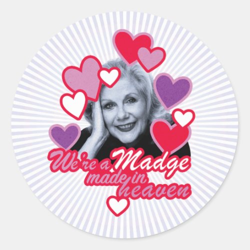 Valentines Day Neighbours Madge Classic Round Sticker