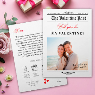 Valentines Day Newspaper Timeline Our Love Story Invitation
