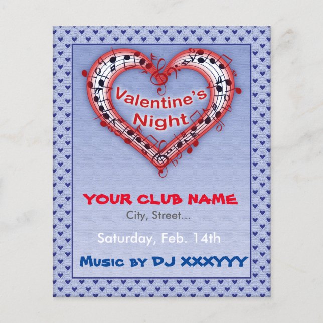 Valentine's Day, Night, Party Flyer (Front)