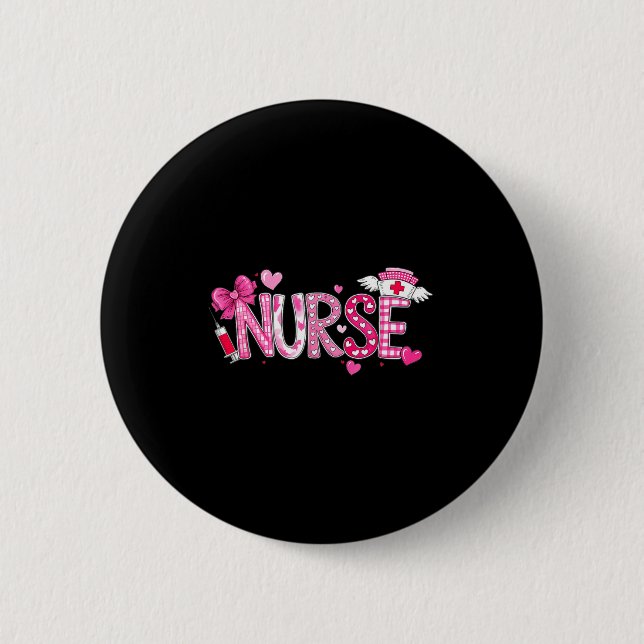 Valentines Day Nurse Graphic Nk Patterns For Woman Button (Front)