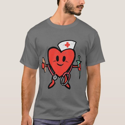 Valentines Day Nurse Heart Cute Nursing Scrub Top 