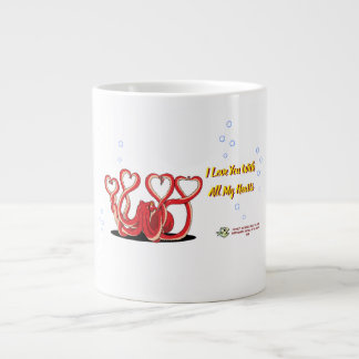 Valentine's Day Octopus Hearts Giant Coffee Mug