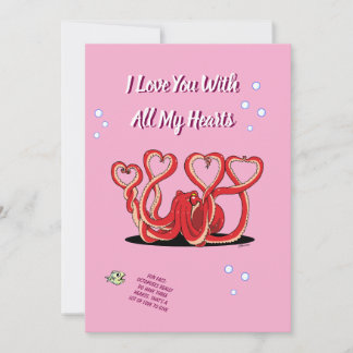 Valentine's Day Octopus Hearts Holiday Card
