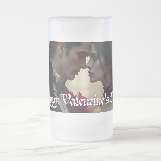 Valentine's Day of Eternal Passion Frosted Glass Beer Mug (Center)