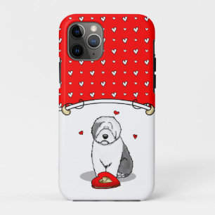 Valentine's Day Old English Sheepdog Gray 1 Cute iPhone 11 Pro Case