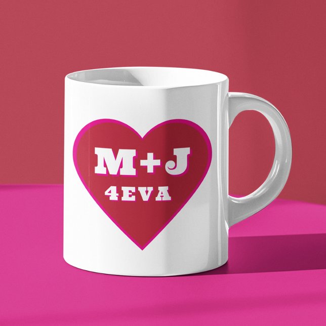 Valentines Day Old School Initials Coffee Mug (Creator Uploaded)