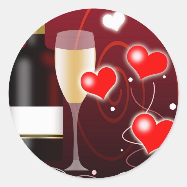 Valentines Day or Special Occasion Classic Round Sticker (Front)