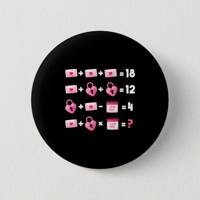 Valentines Day Order Of Operations Valentines Math Button (Front)