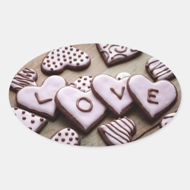 Valentine's Day Oval Sticker (Front)