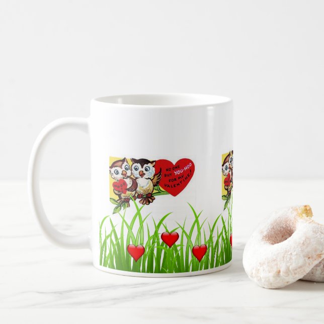 Valentine's Day Owl Mugs (With Donut)