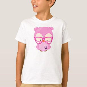 Valentine's Day Owl, Pink Owl, Glasses, Hearts T-Shirt