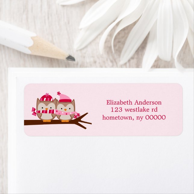 Valentines Day Owls Label (Insitu)