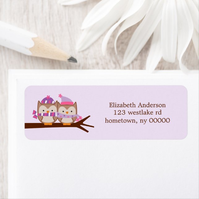 Valentines Day Owls Label (Insitu)