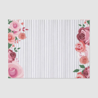 Valentine's Day Painterly Roses Red Pink & Peach Tissue Paper