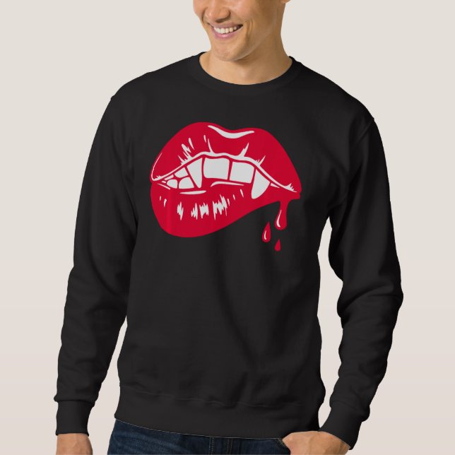 Valentines Day Pajamas The Big Red Lips Kiss Match Sweatshirt (Front)