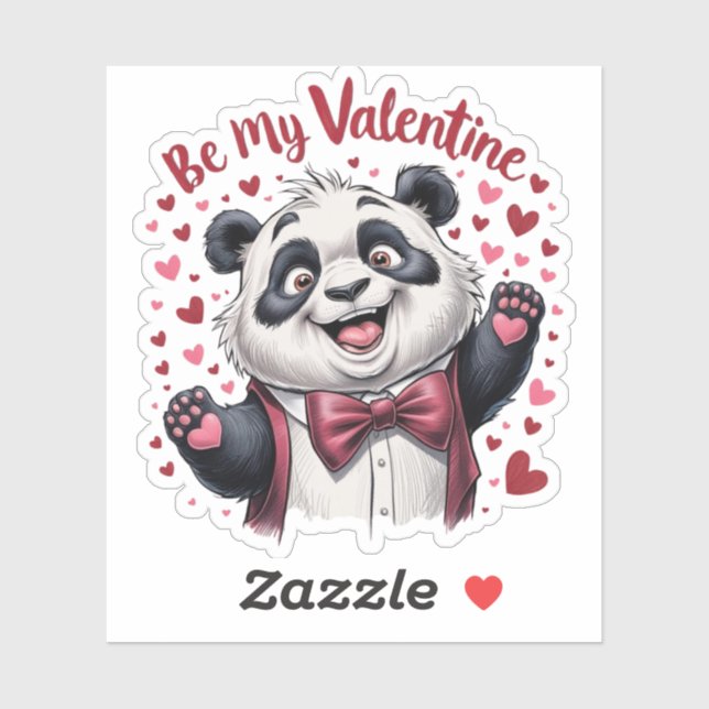 Valentine's Day panda Sticker (Sheet)