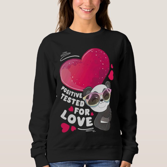 Valentine's day panda with heart sweatshirt (Front)