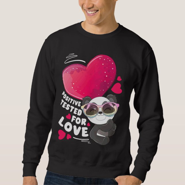 Valentine's day panda with heart sweatshirt (Front)