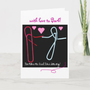 Valentine's Day paper clip dance - customize! Holiday Card