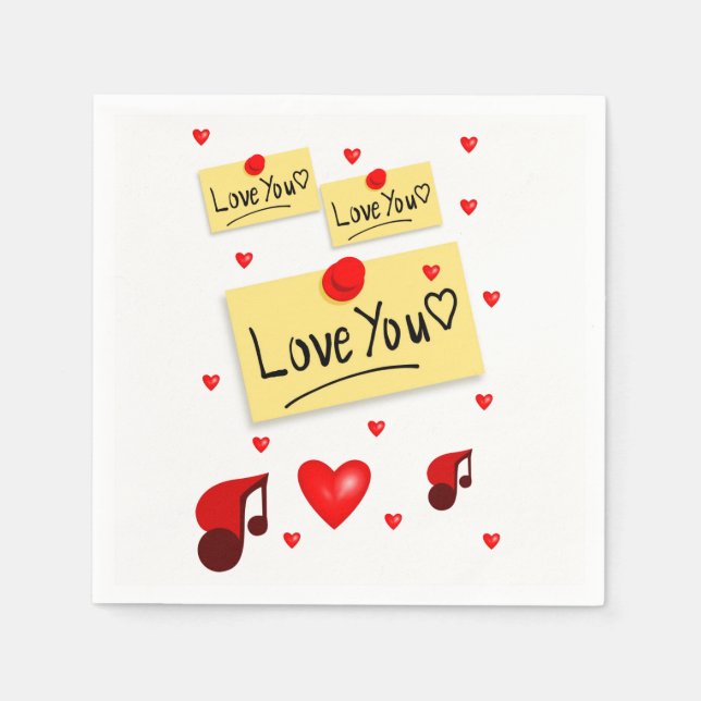 Valentine's Day Paper Napkins (Front)
