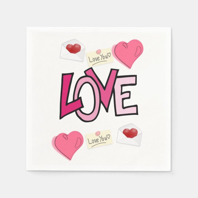 Valentine's Day Paper Napkins (Front)