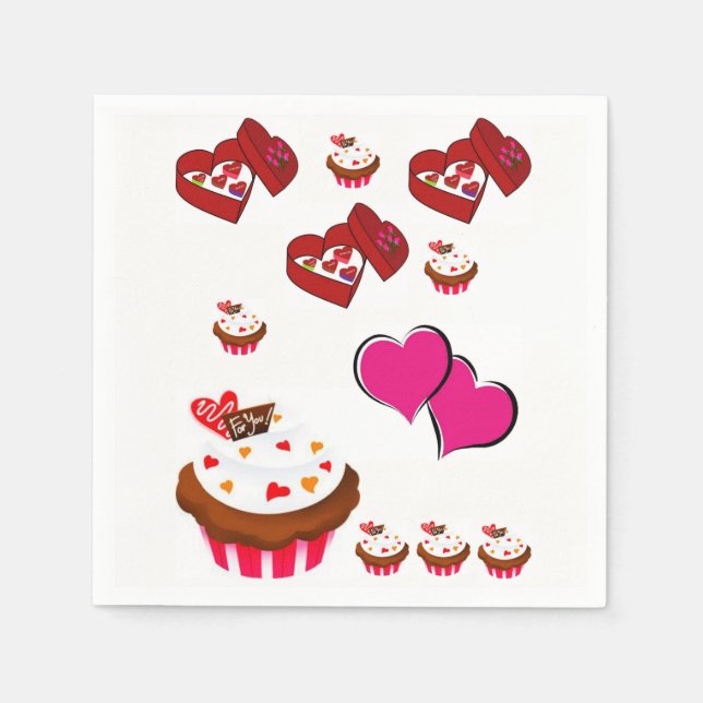 Valentine's Day Paper Napkins (Front)