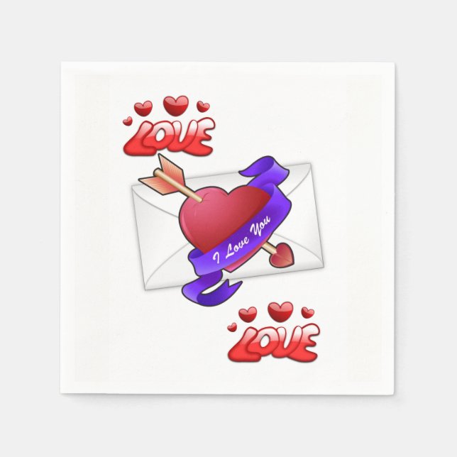 Valentine's Day Paper Napkins (Front)