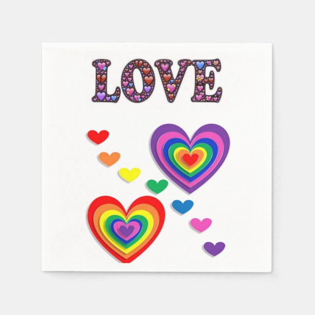 Valentine's Day Paper Napkins, Love Napkins (Front)