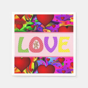 Valentine's Day Paper Napkins, Love Napkins