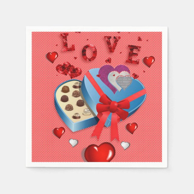 Valentine's Day Paper Napkins, Love Napkins (Front)