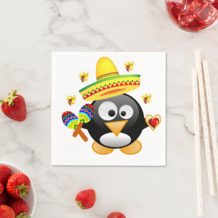 Valentine's Day Paper Napkins, Penguin Hearts Napkins