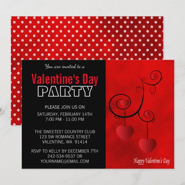 Valentine's Day Party Invitation (Front/Back)