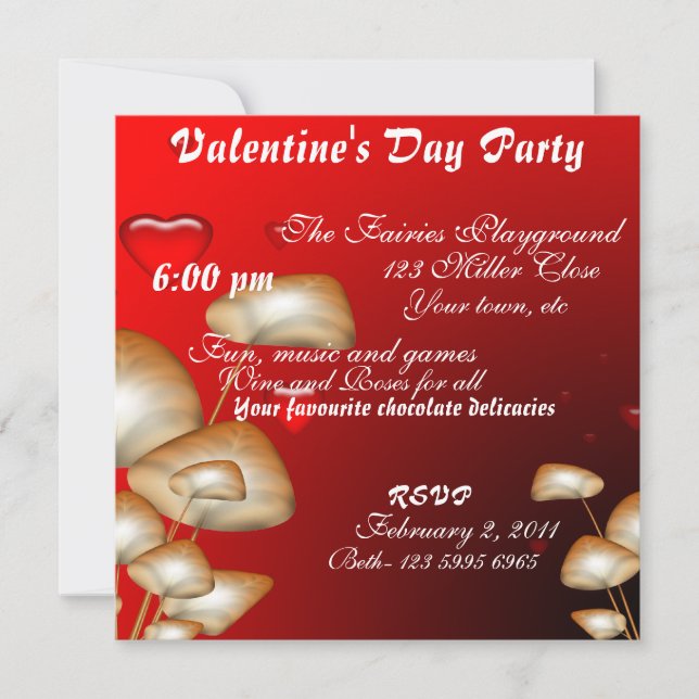Valentines Day Party Invitation (Front)