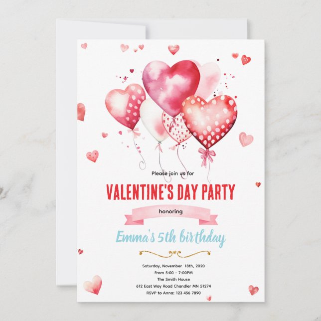 Valentines day party invitation (Front)